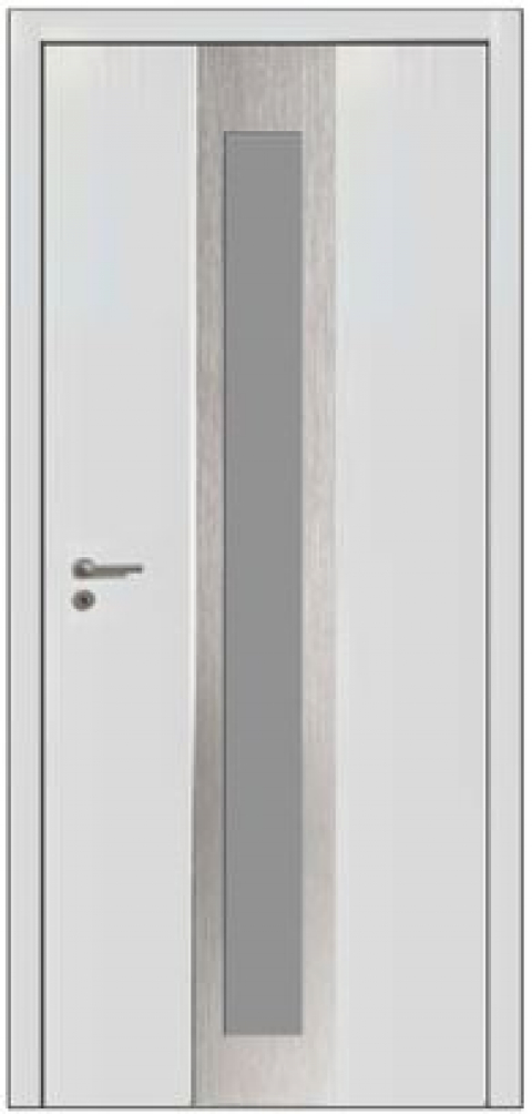 Входная дверь HTA100 HORMANN Mahogany/9016 с остеклением и нажимными ручками