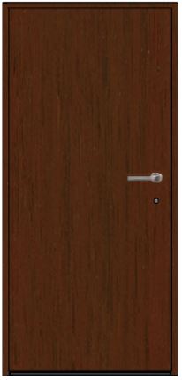 Входная дверь HTA100 HORMANN Mahogany/9016 глухая и нажимными ручками